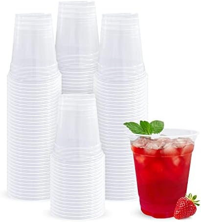 14oz. כוסות חד פעמיות [מארז 100] - כוסות פלסטיק ידידותיות לסביבה, כוסות מושלמות למסיבת יום הולדת, חתונה, יום